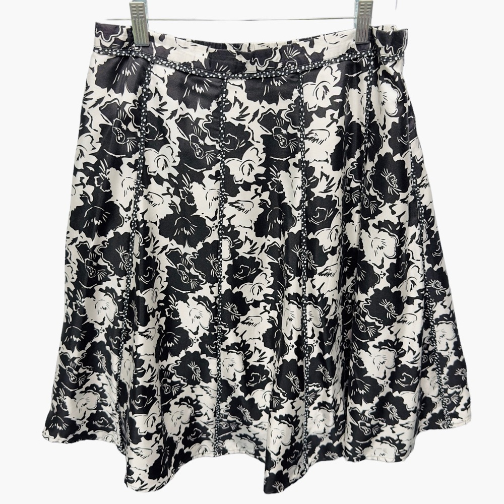 Pure Silk Floral Garden Flare Flowy Full Mini Skirt Forest Fairy Whimsygoth